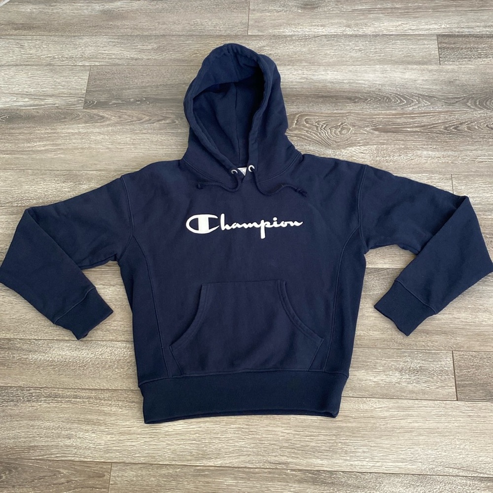 Champion long sleeve sweatshirt hoodie 
Reverse weave